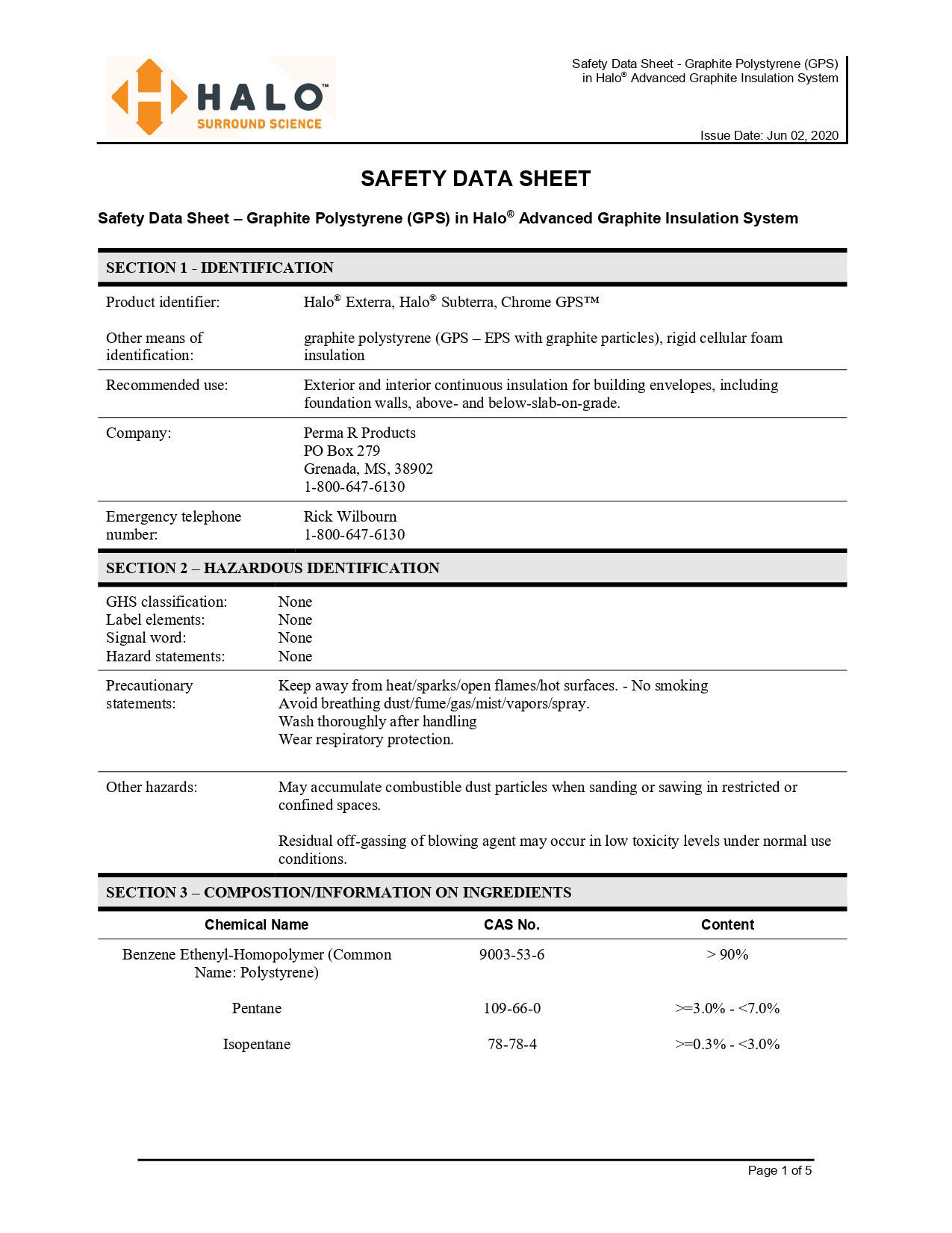 Chrome GPS Foam MSDS Safety Data Sheet image Chrome GPS Foam MSDS Safety Data Sheet image