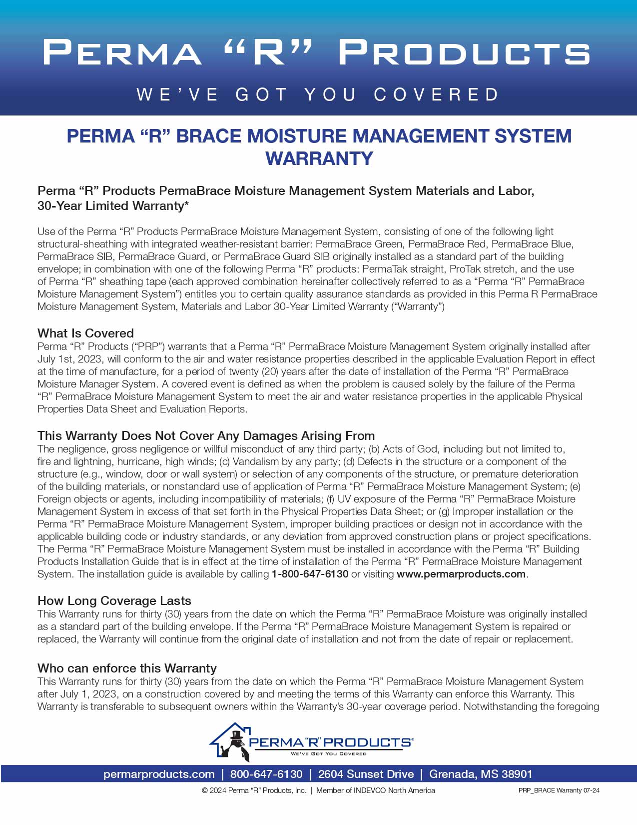 Perma R Brace Warranty image Perma R Brace Warranty image