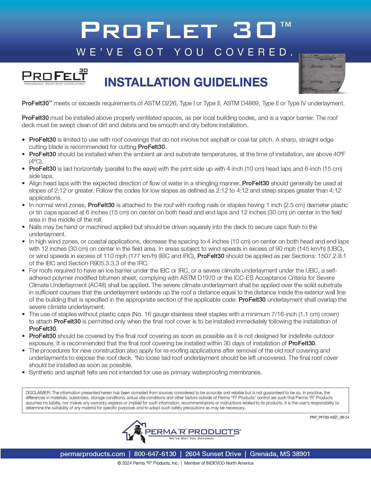 ProFelt30 Installation Guide image ProFelt30 Installation Guide image
