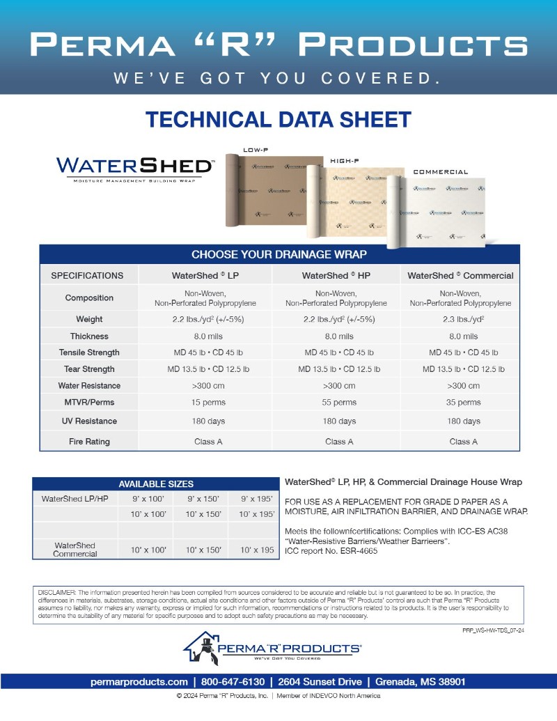 WaterShed Technical Data Sheet-1 PRP-Housewraps-vs-REX-1